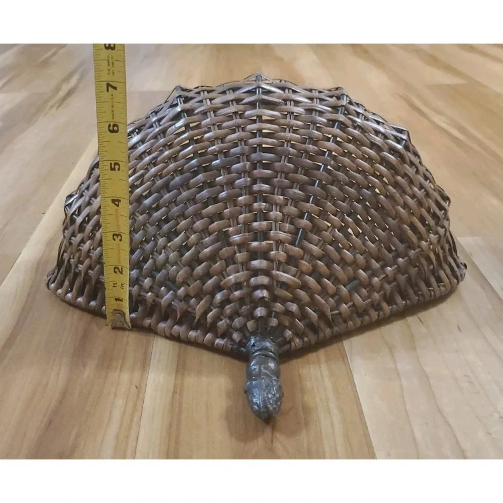 Vintage Wicker Front Door Basket Wicker And Metal Decorative Wall Basket